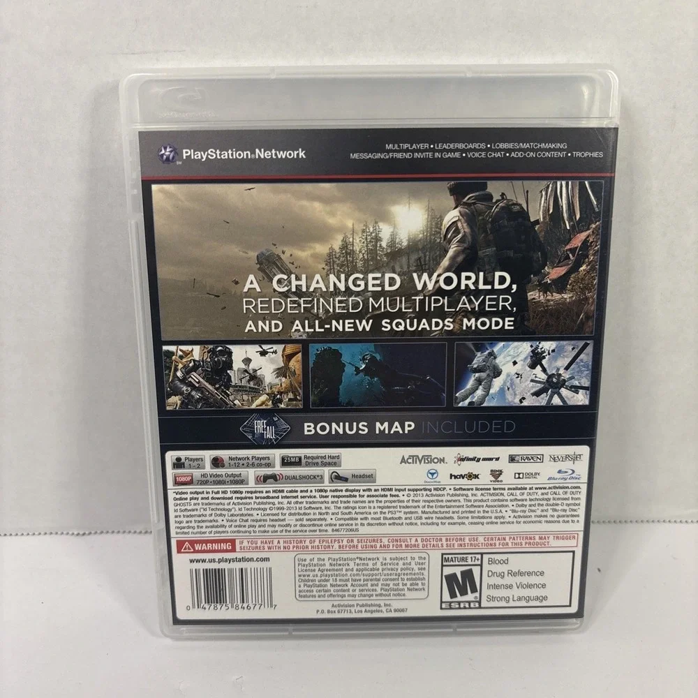 Call of Duty Ghosts PS3 Sony PlayStation 3 2013 Tested Complete CIB